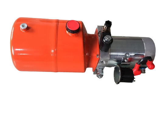 Orange 6L Steel Tank DC Unit Daya Hidrolik Kompak untuk Dump Trailer