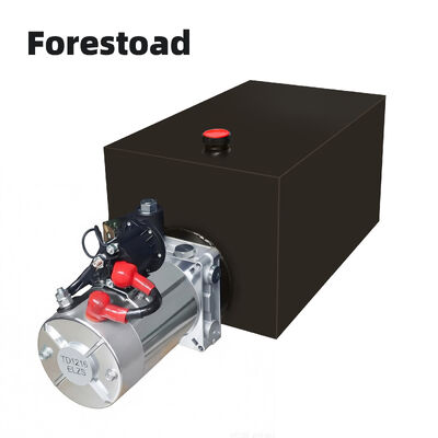 Forestoad 10 Quart Hydraulic Power Unit Single Acting 12V/DC Pompa Hidraulik untuk Pengangkatan Mobil Trailer Dump, SAE#6 Konektor,2 GPM Aliran, 3200 PSI Max Relief Pressure, Metal Reservoir 2.5 Gal